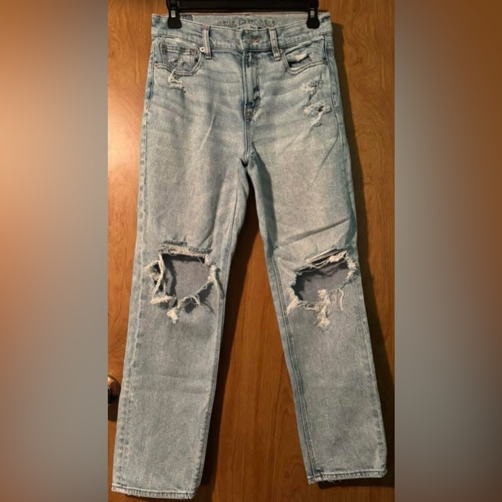 American Eagle Super High Rise Ankle Straight Jeans